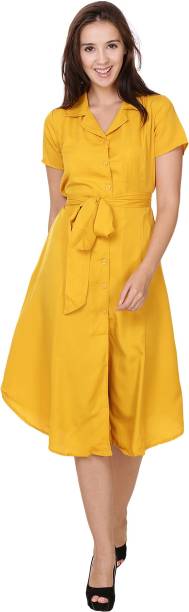 Crease & Clips Women’s Shirt Yellow Dress