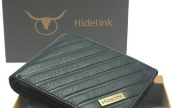 Hidelink Men Casual Black Genuine Leather Wallet