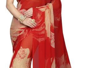 Floral Print Bollywood Synthetic Georgette Saree