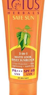 Lotus Herbals Safe Sun Daily Sunblock Cream – SPF 40 PA…