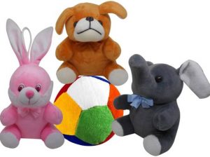 Stuffed Soft Toy Combo Of 4 Puppy, Elephant