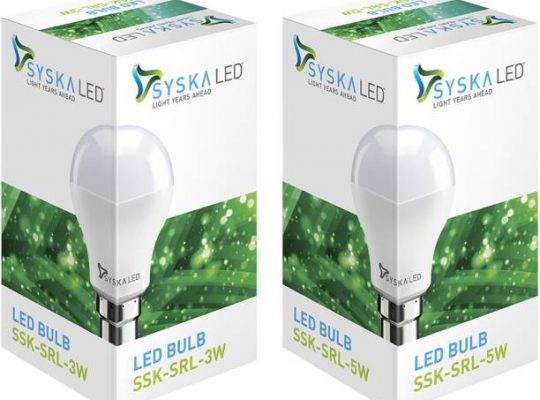 Syska Led Lights 3 W, 5 W Standard B22 LED Bulb