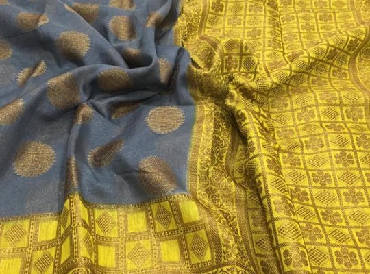 Banaras handloom linen silk Sarees