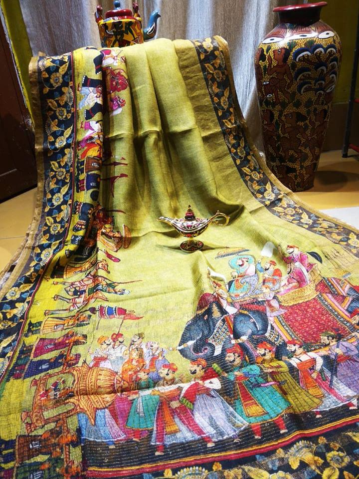 pure Silk munga digital printed sarees