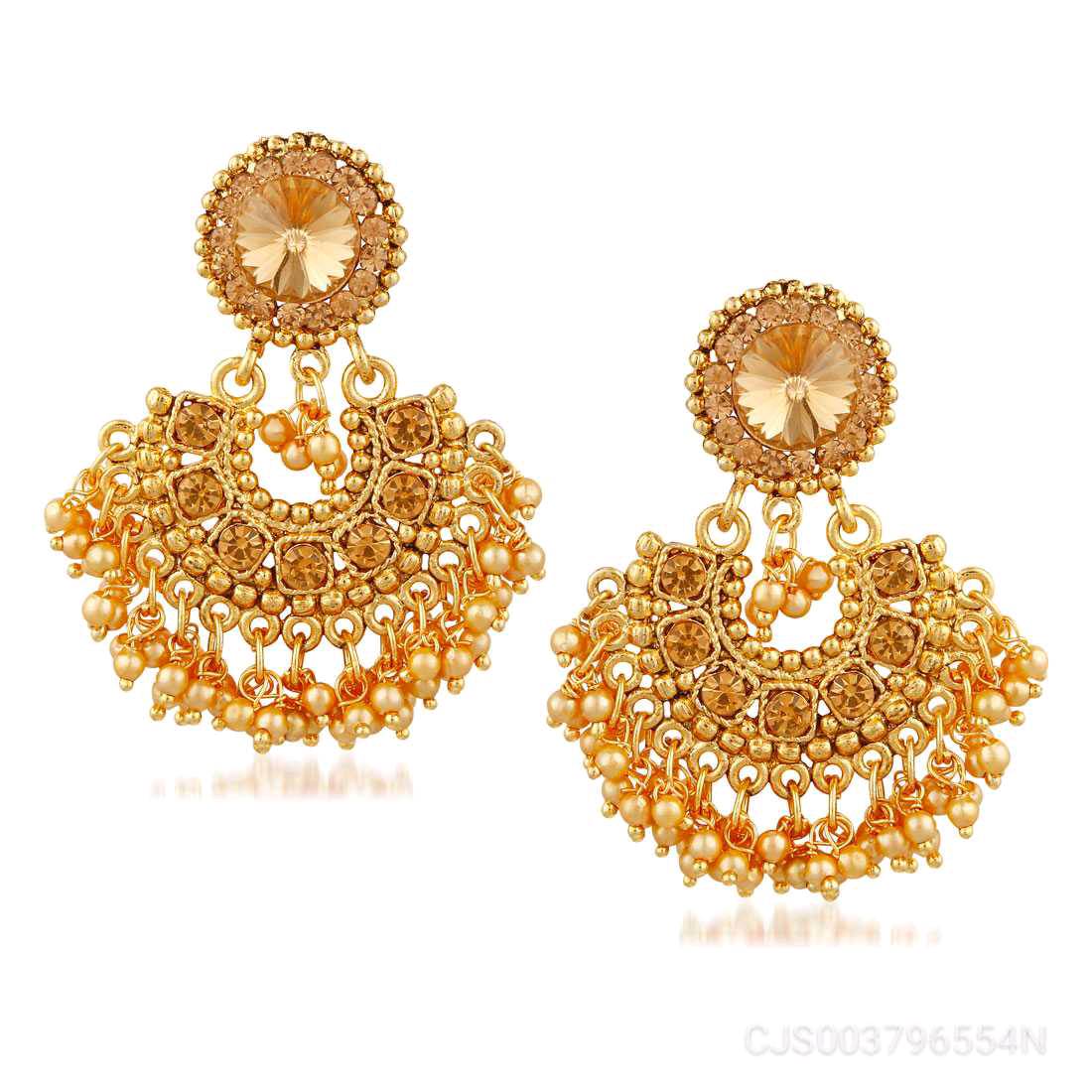 Apara Bridal Pearl LCT Stones Gold Necklace Set