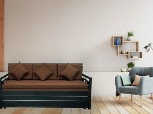 Swastik Furniture Metal Sofa cum Bed with Storage.